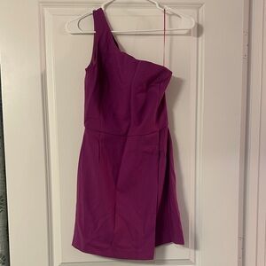French Connection One-Shoulder Magenta Dress